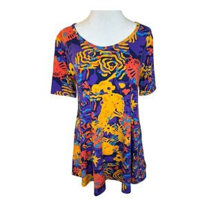 NEW‎ LuLaRoe Women's 2XS Geometric Print Perfect T Multicolor Casual Top NWT